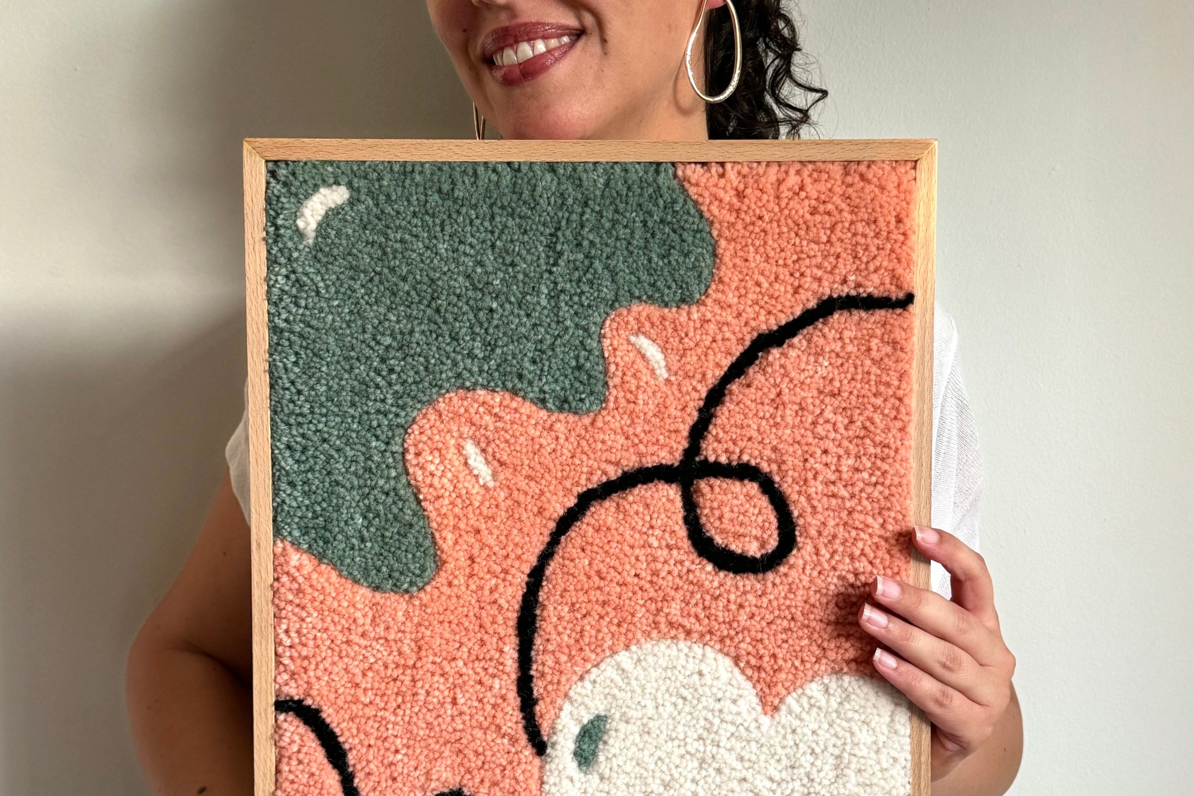 Peach-abstract-flower-artwork